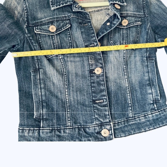 🌼 Custom Jean Jacket & Skirt, made from Sari made in India. Sequin Embellished - Picture 7 of 13